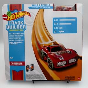 Hot Wheels Track Builder Unlimited Car & Mega Track Pack with 1 Vehicle FTL69